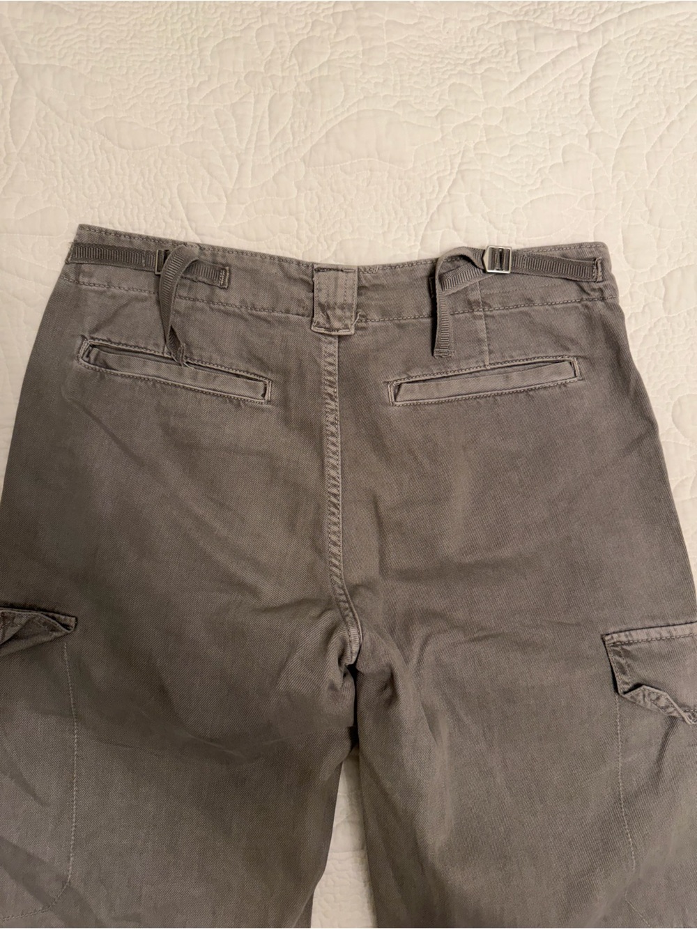 Zara Gray Straight-Leg Cargo Trousers - Picture 6 of 7